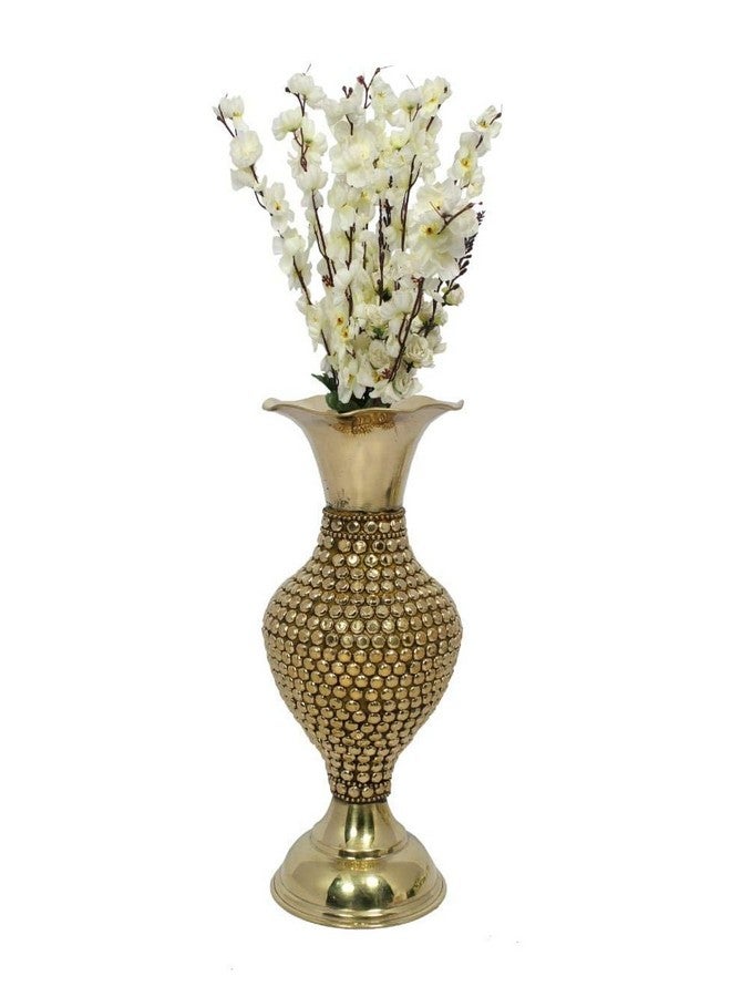Skywalk Hand Crafted Metal Flower Vase with Beads for Home Decoration (12 Inch) - Image 2