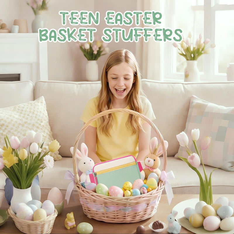 Cotmcor Fanny Pack Teens Easter Basket Stuffers for Kids: Birthday Gift for 5 6 7 8 9 10 11 12 Year Old Teen Girls, Preppy Cute Trendy Stuff Colorblock Crossbody Bag Adjustable Belt Bags for Travel - Image 2