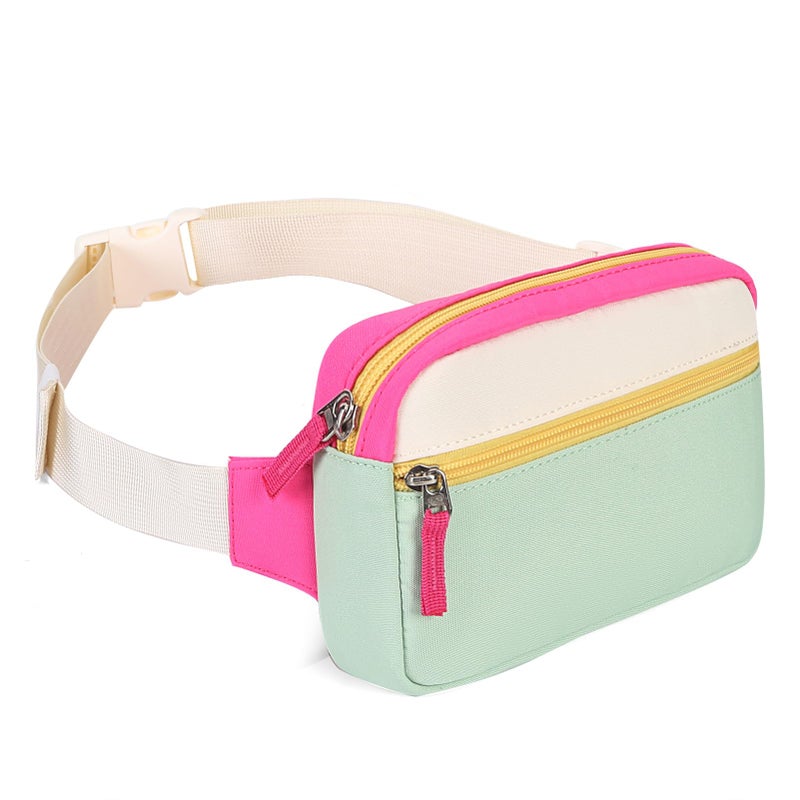 Cotmcor Fanny Pack Teens Easter Basket Stuffers for Kids: Birthday Gift for 5 6 7 8 9 10 11 12 Year Old Teen Girls, Preppy Cute Trendy Stuff Colorblock Crossbody Bag Adjustable Belt Bags for Travel - Image 1
