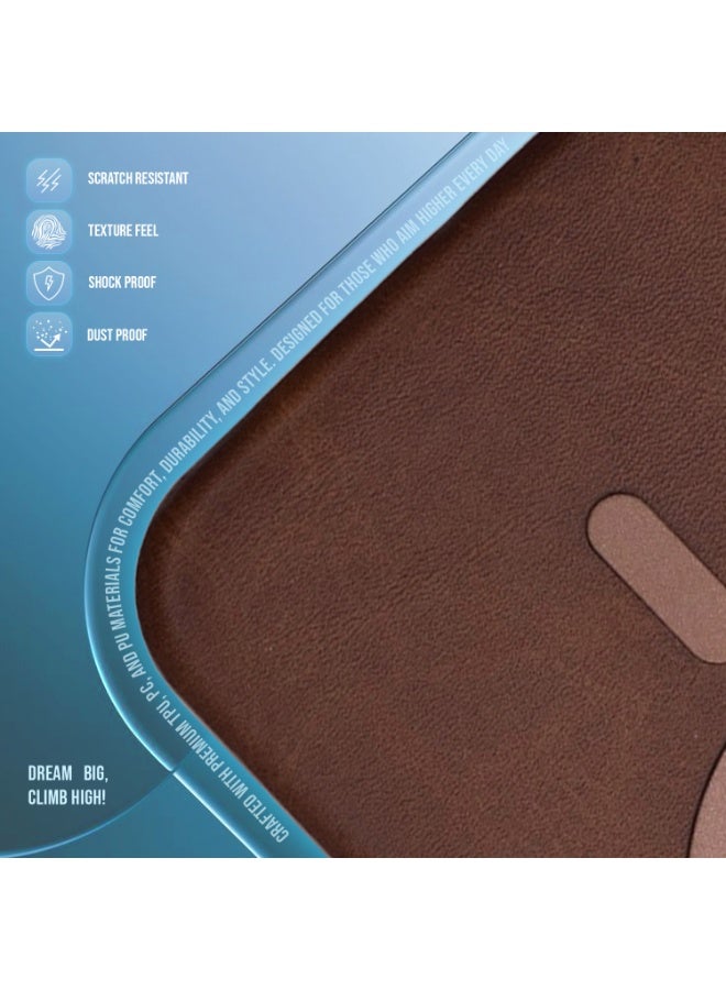 Elegant magnetic case with leather-look finish for iPhone 17 Pro Max. Slim, soft-touch, and shock-resistant design that protects your phone in style. - Image 5