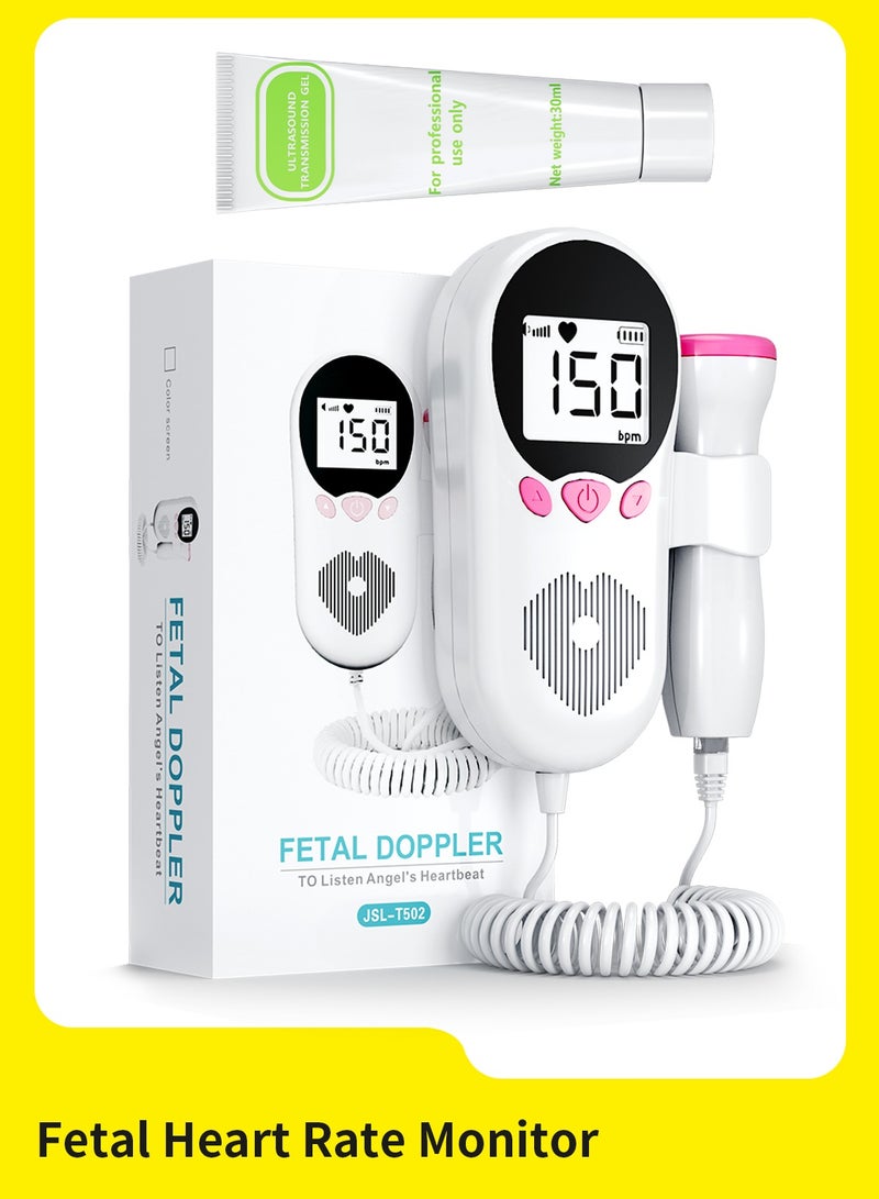 Portable Ultrasound Doppler Fetal Heart Rate Monitor - Baby Heartbeat Monitor Doppler with HD LCD Screen, Safe Prenatal Device for Moms - Image 1