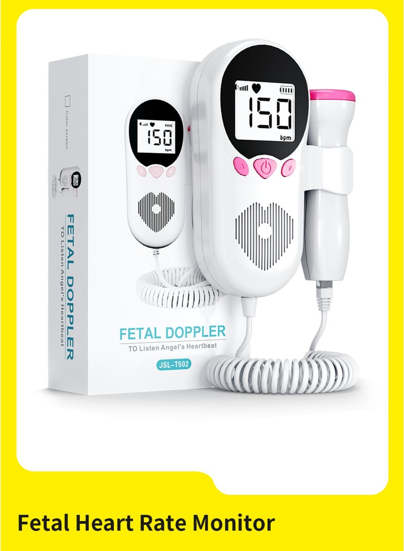 فارون جهاز دوبلر بالموجات فوق الصوتية المحمول لمراقبة معدل ضربات قلب الجنين - جهاز دوبلر لمراقبة ضربات قلب الطفل بشاشة LCD عالية الدقة، جهاز آمن للأمهات قبل الولادة - Image 1