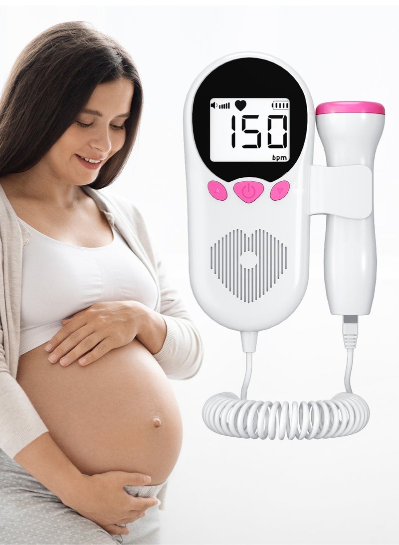 فارون جهاز دوبلر بالموجات فوق الصوتية المحمول لمراقبة معدل ضربات قلب الجنين - جهاز دوبلر لمراقبة ضربات قلب الطفل بشاشة LCD عالية الدقة، جهاز آمن للأمهات قبل الولادة - Image 2