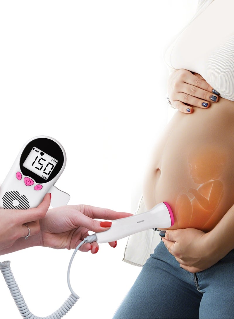فارون جهاز دوبلر بالموجات فوق الصوتية المحمول لمراقبة معدل ضربات قلب الجنين - جهاز دوبلر لمراقبة ضربات قلب الطفل بشاشة LCD عالية الدقة، جهاز آمن للأمهات قبل الولادة - Image 4