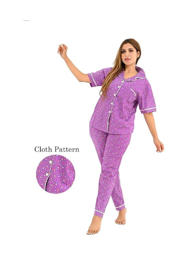 Women's pajama set - 2-piece summer tracksuit, pants and shirt - printed with different designs and specially designed to provide comfort and freshness  - Image 3