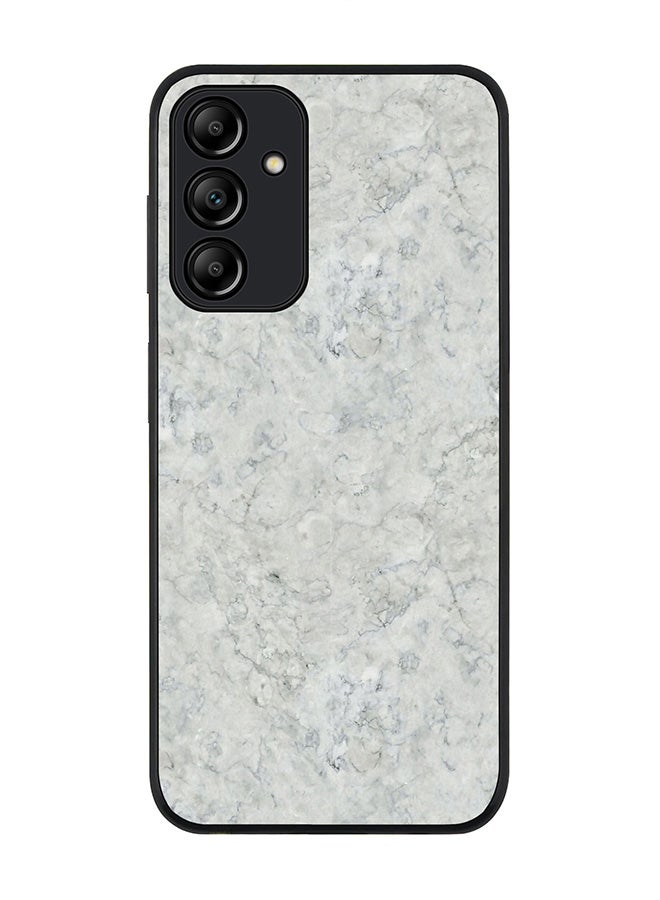 Stylizedd حافظة حواف سوداء متينة لهاتف سامسونج جالاكسي A15 / A15 5G، حافظة مرنة رفيعة مضادة للصدمات من TPU جل بتصميم رخامي أبيض - Image 1