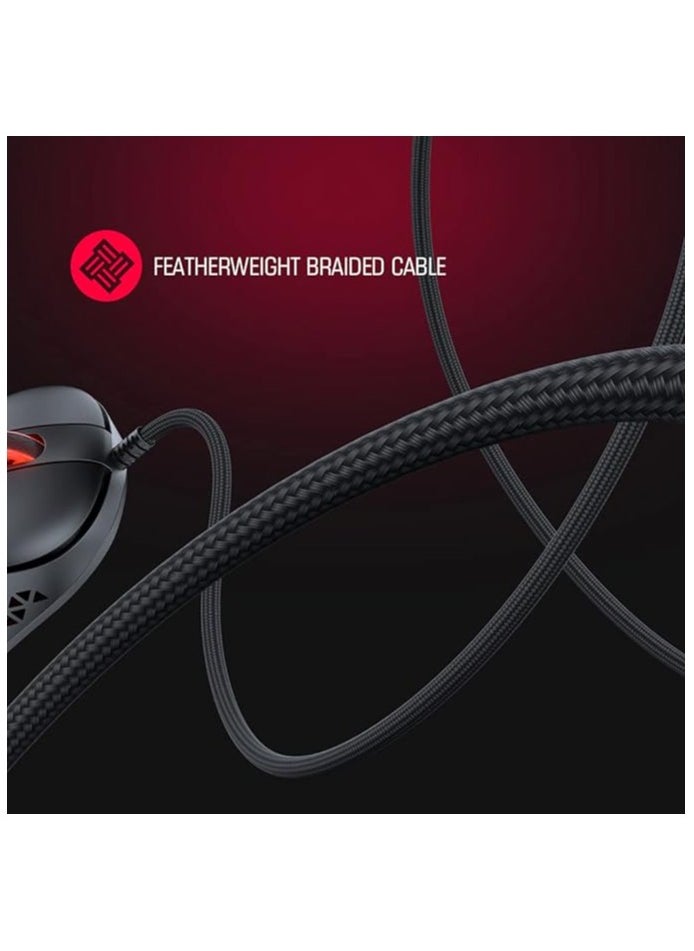Gamesir Gm500 Ultralight Ergonomic Gaming Mouse With Strong Skeleton Design, Featherweight Braided Cable, 3 Types Led Effects, Compatible With Windows Pc (Windows 7 Or Later)  Macos - Black
