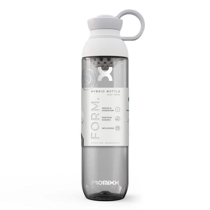 Promixx FORM Water Bottle - Premium Large Water Bottles for Shakes Infusions and Hydration - Lifetime Durability, Leakproof Sports Water Bottle BPA Free - 26oz (White) - Image 1