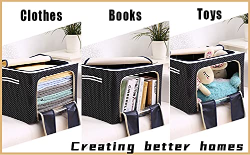DIOXIT Clothes Storage Box Multi 66 Litre Rectangular Foldable Clothes Storage Boxbin Boxes Extra Foldable Stackable Container OrganizerCloth Storage Bags with Zip Pack Of 2 2 - Image 5