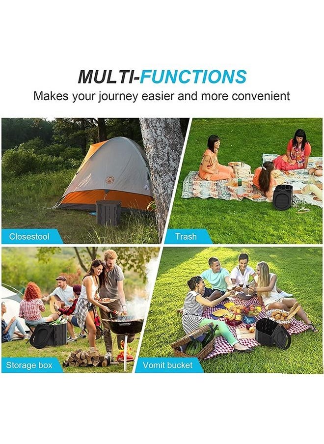 Arabest - Portable Camping Toilet, Portable Folding Toilet with Lid, Waterproof Potty Car Toilet Adult Portable Potty, Camping Travel Toilet Hiking Boat Trip Beach - Image 1