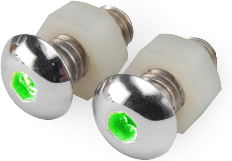 Design Engineering 030306 لايتن بولتس إضاءة خضراء - براغي رأس زر مضاءة LED (عبوة من 2) - Image 1