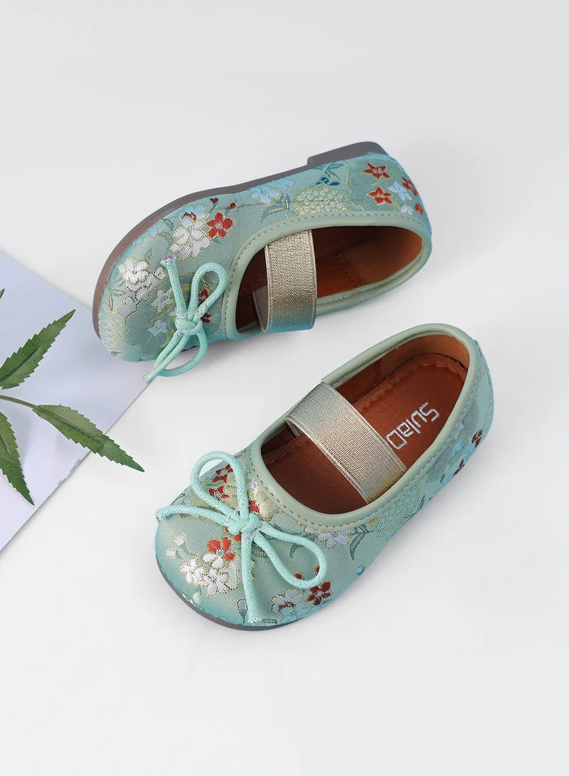 Mark & Mia Mark & Mia Floral Embroidered Party Shoes - Green
