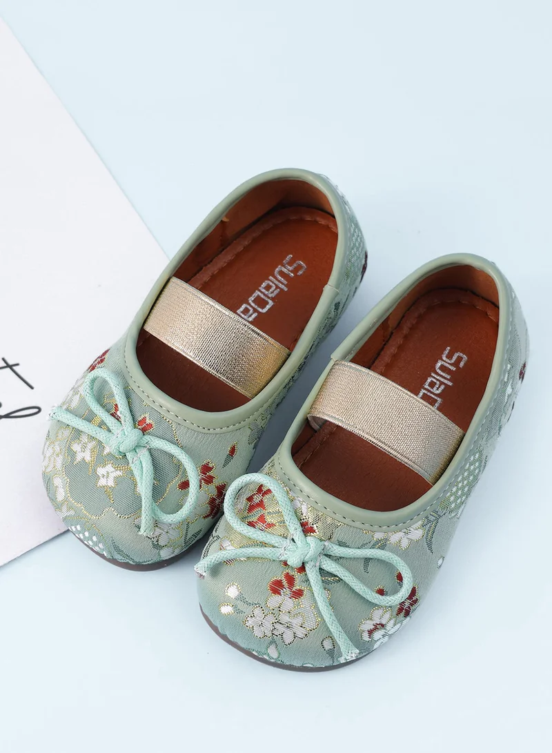 Mark & Mia Mark & Mia Floral Embroidered Party Shoes - Green