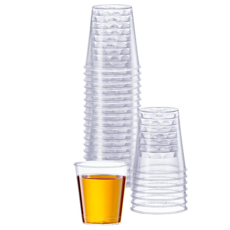 SETUP SETUP Clear Hard Plastic Shot Glasses 1 oz  100 Count Disposable Shot Cups