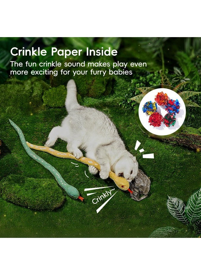 Potaroma Potaroma Cat Toys Realistic Snake Catnip Crinkly Sound Toy 2 Pcs, Mesh Fabric for Teeth Cleaning, Interactive Kicker Toys for Indoor Kitten Exercise 20 Inches  - Image 3