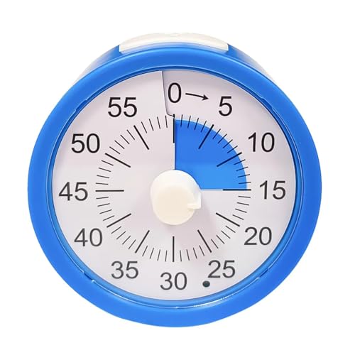 The AutoStory 60 Minute Visual Timer Clock – Silent Countdown Timer for Kids & Adults | Time Management for Classroom, Kitchen, Study, Office, ADHD, Homeschool, Tasks & Games (Round, Blue) - Image 1