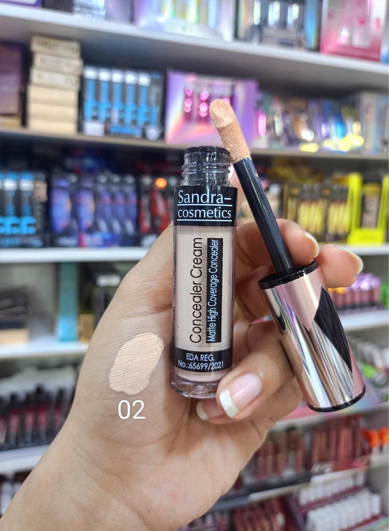 Sandra High Coverage Matte Concealer -  02