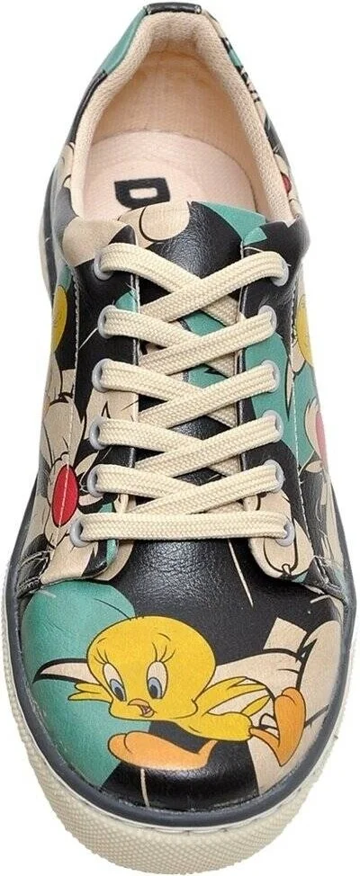 Dogo Catch Me If You Can Tweety Design Printed Vegan Shoes