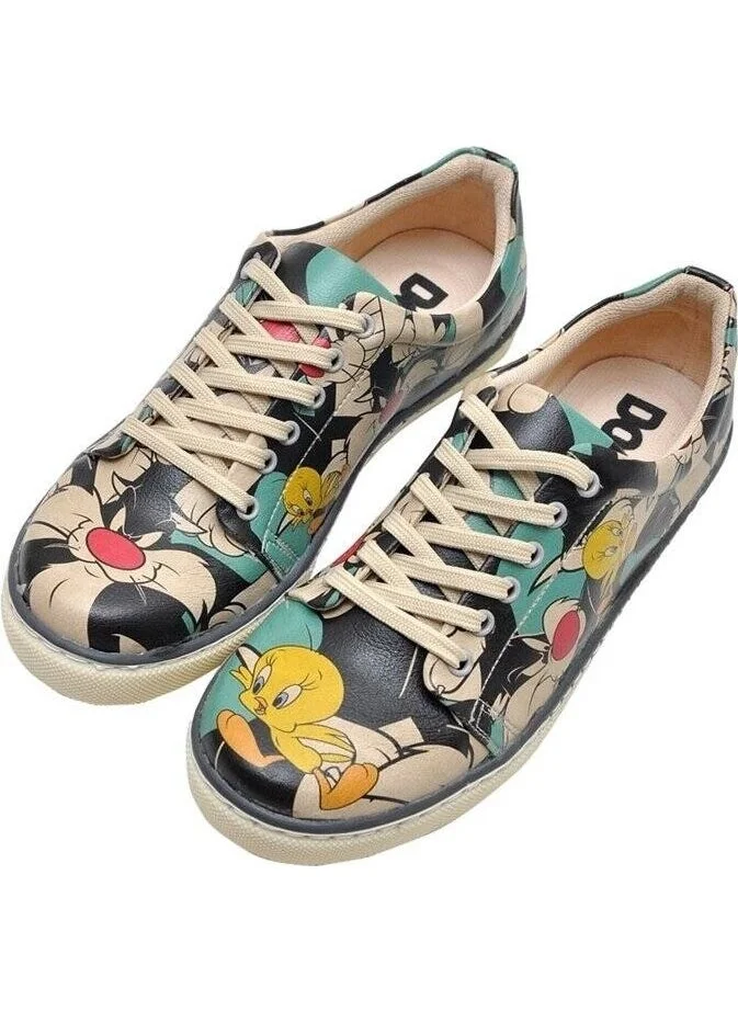 Dogo Catch Me If You Can Tweety Design Printed Vegan Shoes