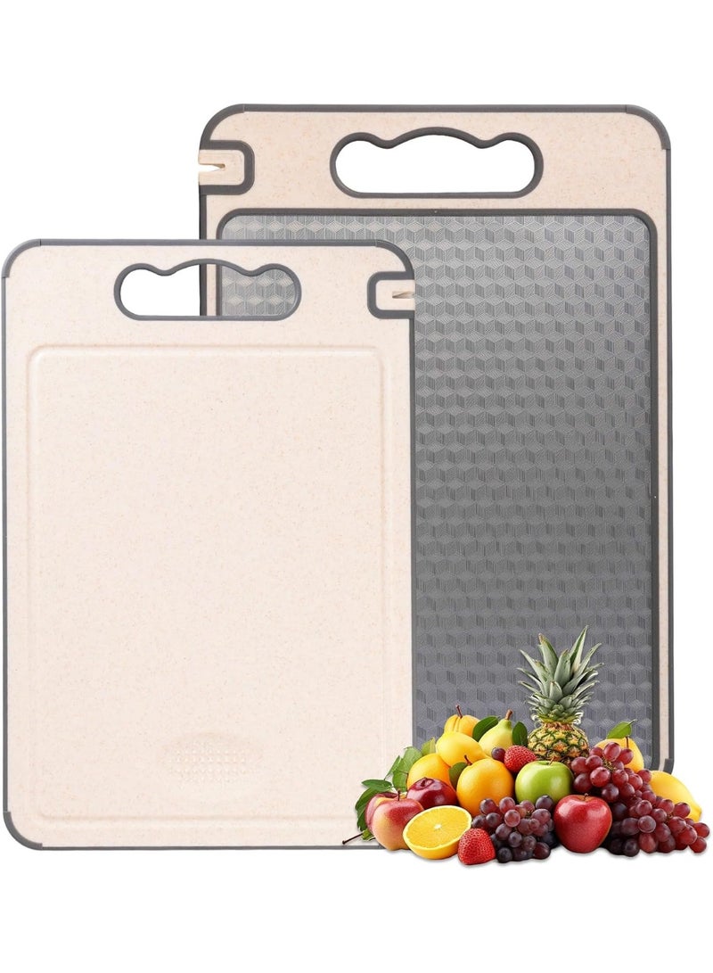Eesyy Double Sided Multi-Purpose Steel Cutting Board, 304 Stainless Steel Chopping Board for Meat Vegetables Fruits, Built-in Knife Sharpener Garlic Grater, Juice Groove Handle, 37 x 25 cm - Image 1
