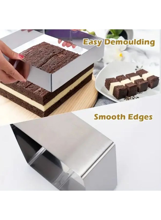 Stainless Steel Cake Ring Mold 3pcs Adjustable Layered Baking Tool - Image 3