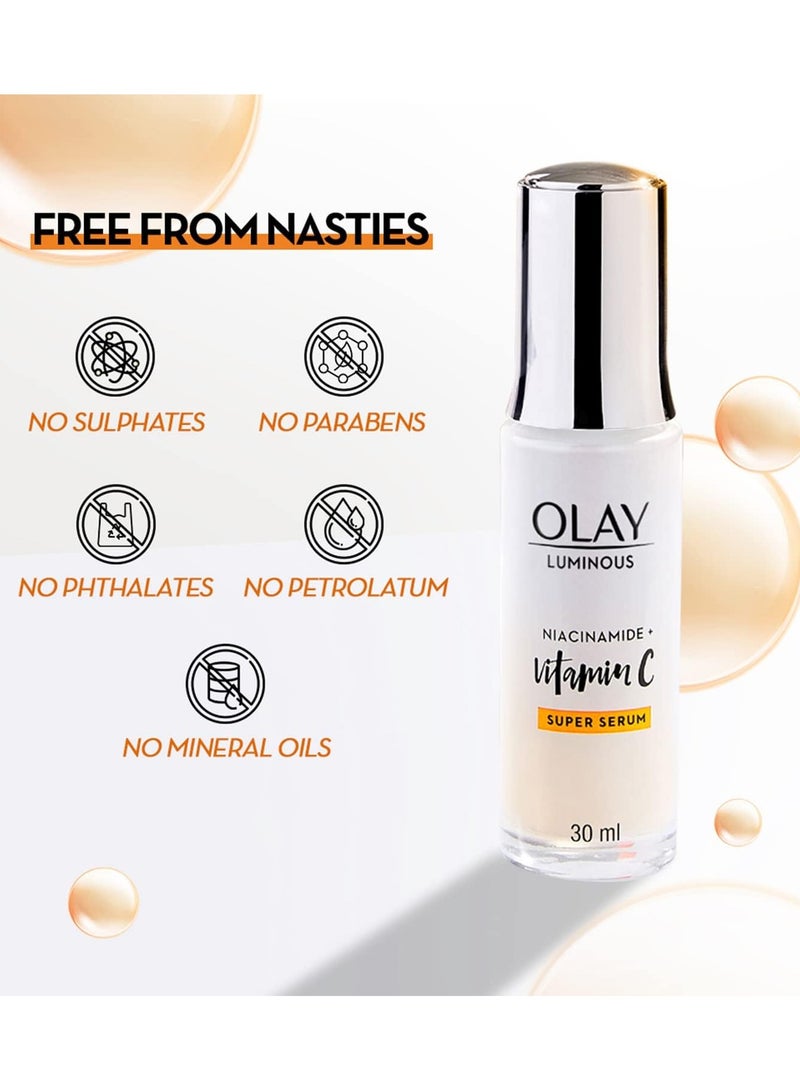 Olay Luminous Serum with Niacinamide Vitamin C For Even & Glowing Skin 30ml - Image 4