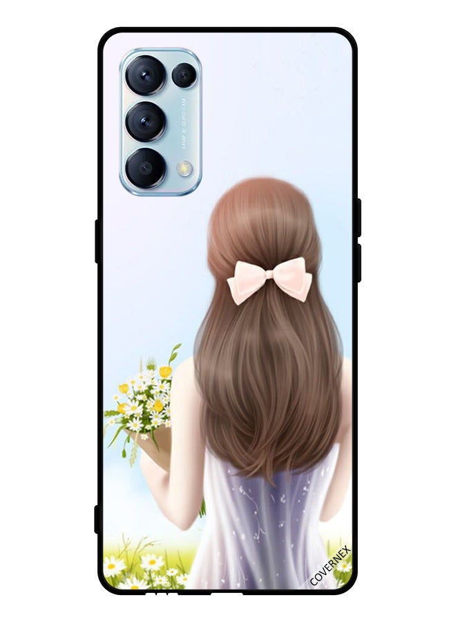 Covernex Protective Case Cover For Oppo Reno5 Pro 5G Lovely Girl Holding Flowers - Image 1