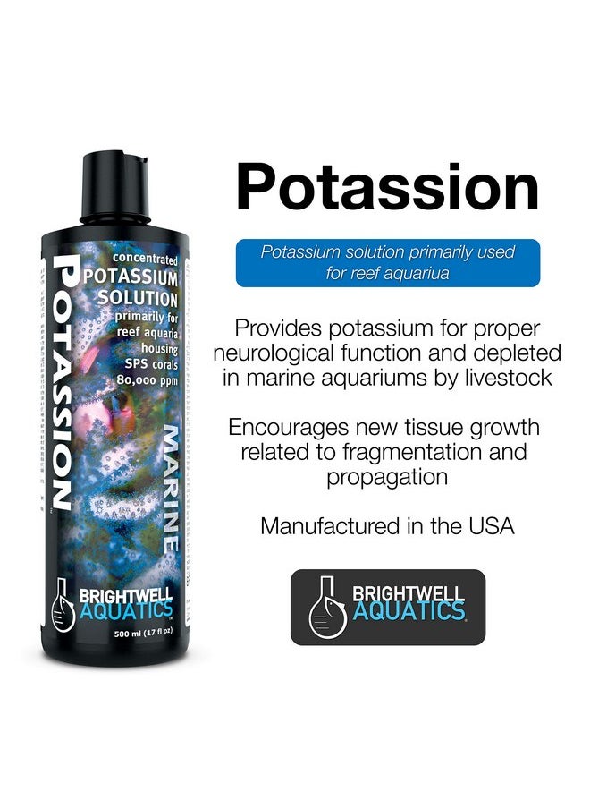 Brightwell Aquatics - Brightwell Aquatics Potassion - Liquid Potassium Supplement for Marine Reef Fish Aquariums 500-ml - Image 1
