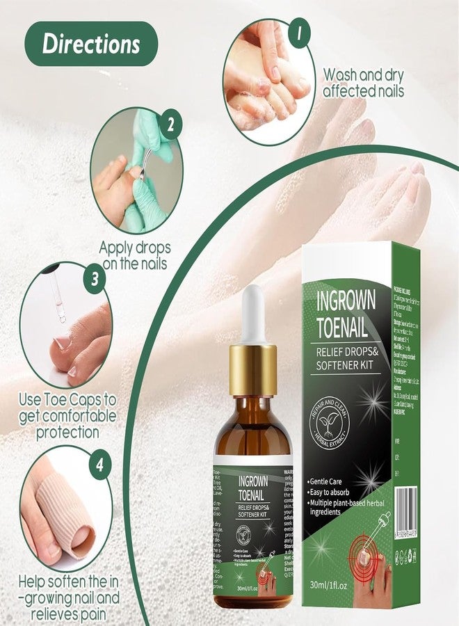 NWAKRD Ingrown Toenail Treatment - 30ml Softening & Conditioning Kit for Easy Trimming with Silicone Gel Toe Caps - Comprehensive Ingrown Toenail Removal Sol - Image 4