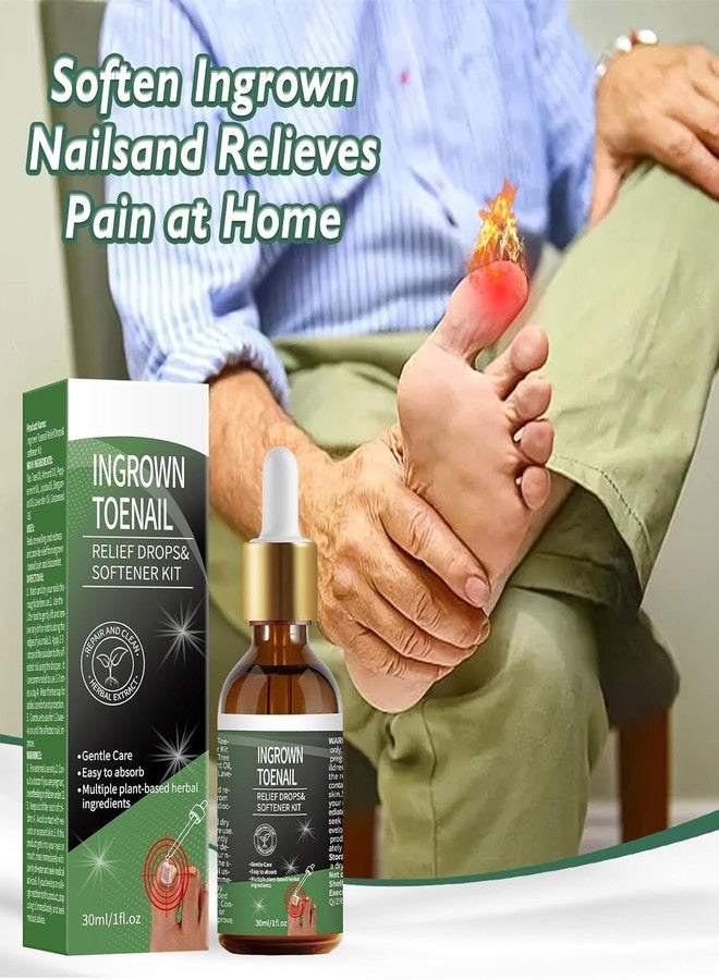 NWAKRD Ingrown Toenail Treatment - 30ml Softening & Conditioning Kit for Easy Trimming with Silicone Gel Toe Caps - Comprehensive Ingrown Toenail Removal Sol - Image 2