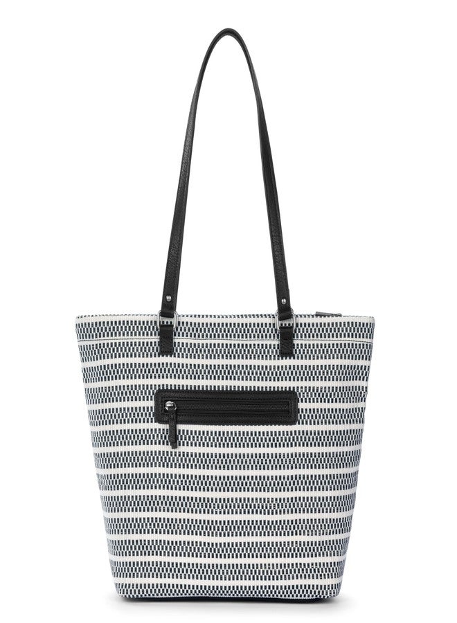 Sakroots Banyan Shoulder Tote - Spacious Everyday Bag with Comfortable Shoulder Straps, Zipper Closure & Multiple Pockets for Work, Travel or Casual Use - Black & White Woven - Image 5