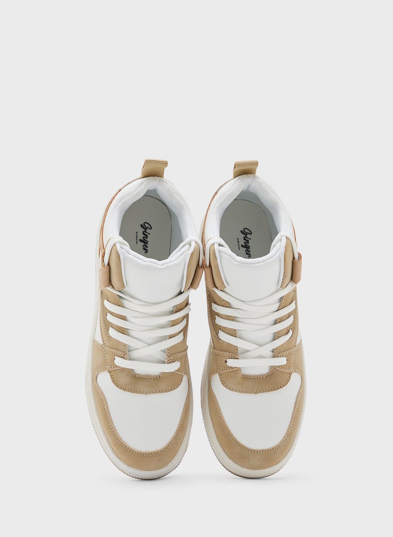 Ginger Color Block High Top Sneakers  - Image 4