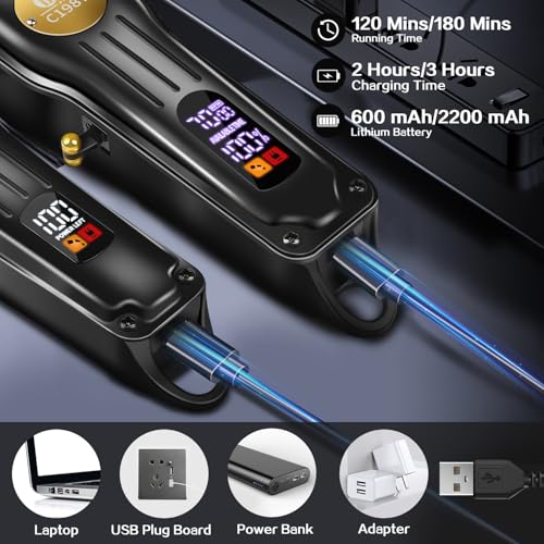 CIICII Mens Hair Clippers and Trimmers Set, Professional Cordless Barber Clippers for Hair Cutting Kit (Rechargeable USB Adjustable Beard & Hair Trimmer Haircut Kit) Clippers for Men DIY Home Salon - Image 5