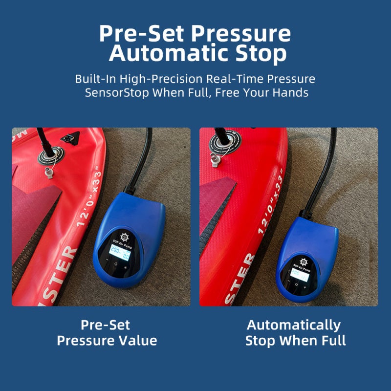 Electric SUP Pump: Blue High-Pressure Dual Motor - Precise Digital Pressure Control Auto-Stop Inflation Deflation Device for Paddle Boards Inflatable Boats Kayak Water Sports Enthusiasts - Image 5