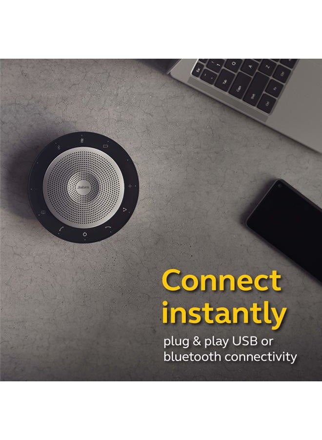 Jabra سبيك 750 UC مكبر صوت بلوتوث لاسلكي مع محول USB Link 370 – مكبر صوت محمول لعقد الاجتماعات في أي مكان مع صوت متميز - معتمد لزوم و جوجل ميت - Image 4