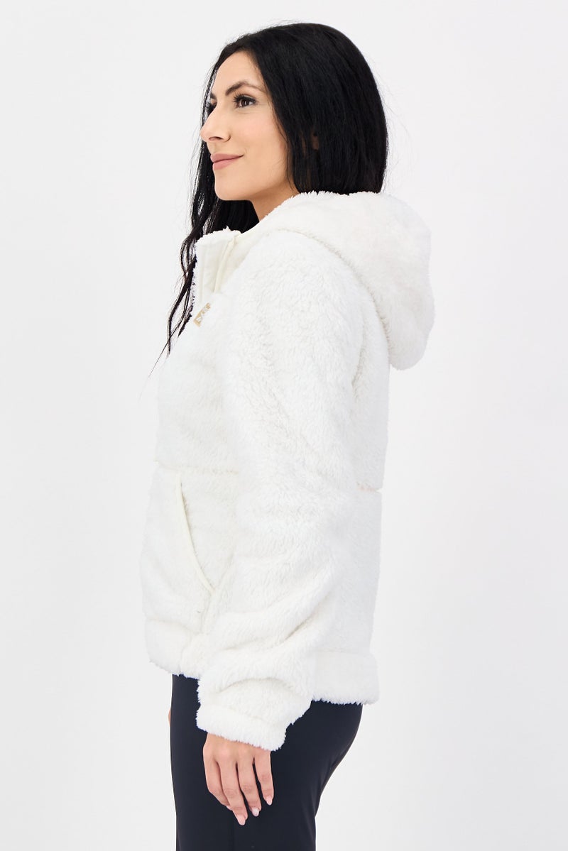 Reebok Women Sportswear Fit Long Sleeve Outdoor Hoodie, White - Image 3