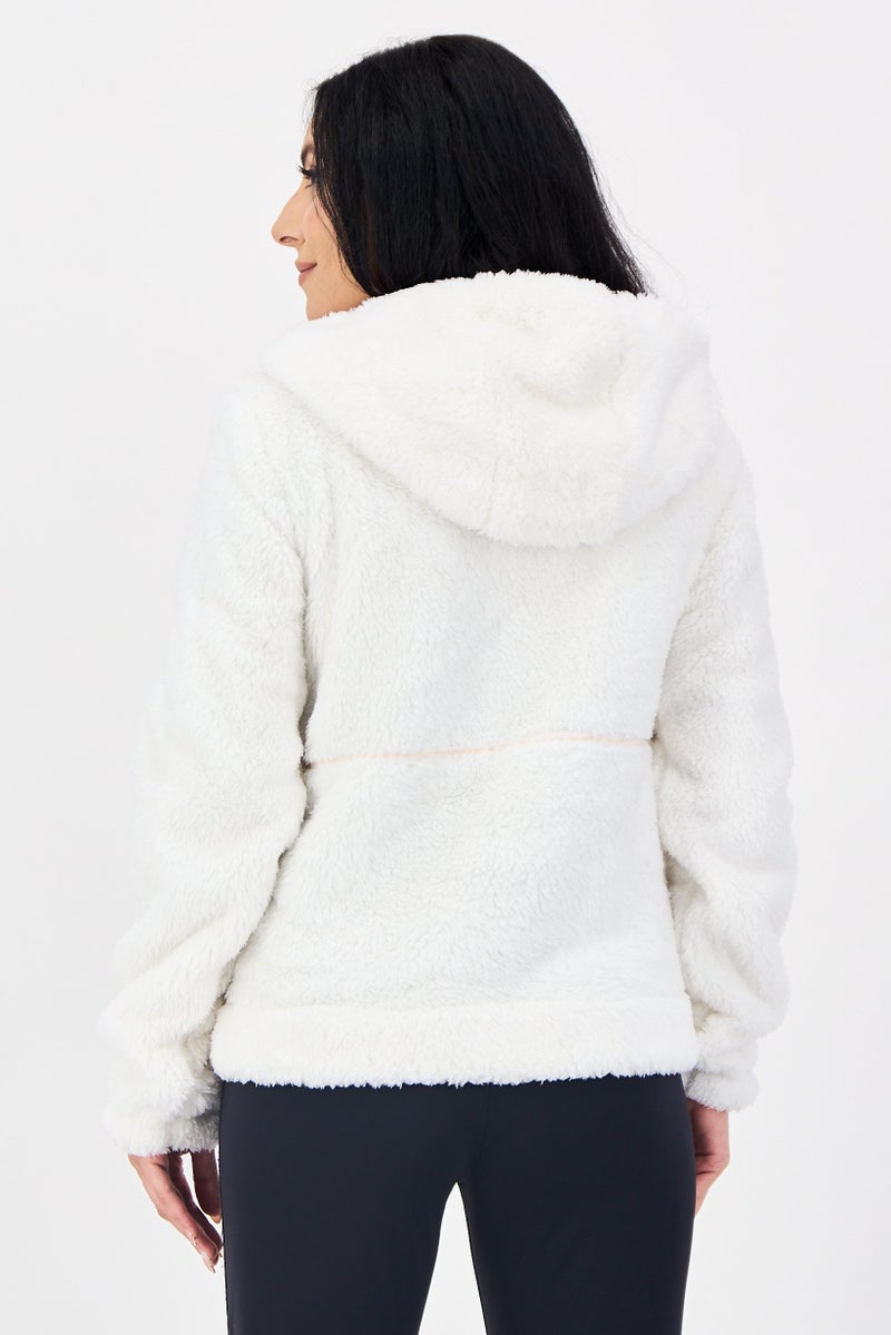 Reebok Women Sportswear Fit Long Sleeve Outdoor Hoodie, White - Image 4