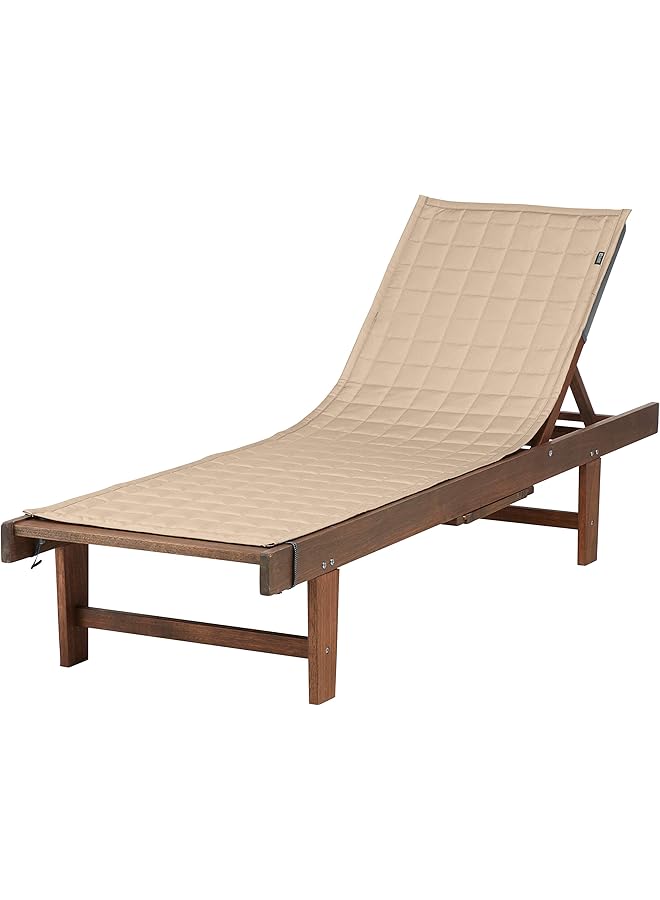 كلاسيك أكسيسوريز Montlake مقاومة للماء 80 بوصة فناء تشيس صالة الغلاف العتيقة أثاث الفناء البيج يغطي - Image 1