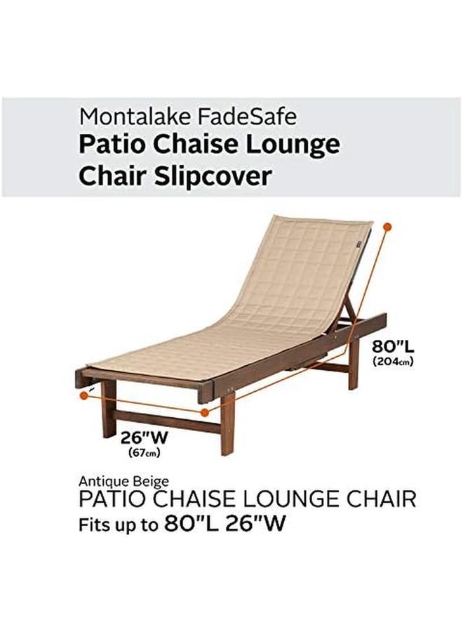 كلاسيك أكسيسوريز Montlake مقاومة للماء 80 بوصة فناء تشيس صالة الغلاف العتيقة أثاث الفناء البيج يغطي - Image 3
