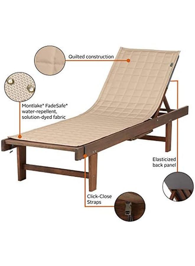 كلاسيك أكسيسوريز Montlake مقاومة للماء 80 بوصة فناء تشيس صالة الغلاف العتيقة أثاث الفناء البيج يغطي - Image 4