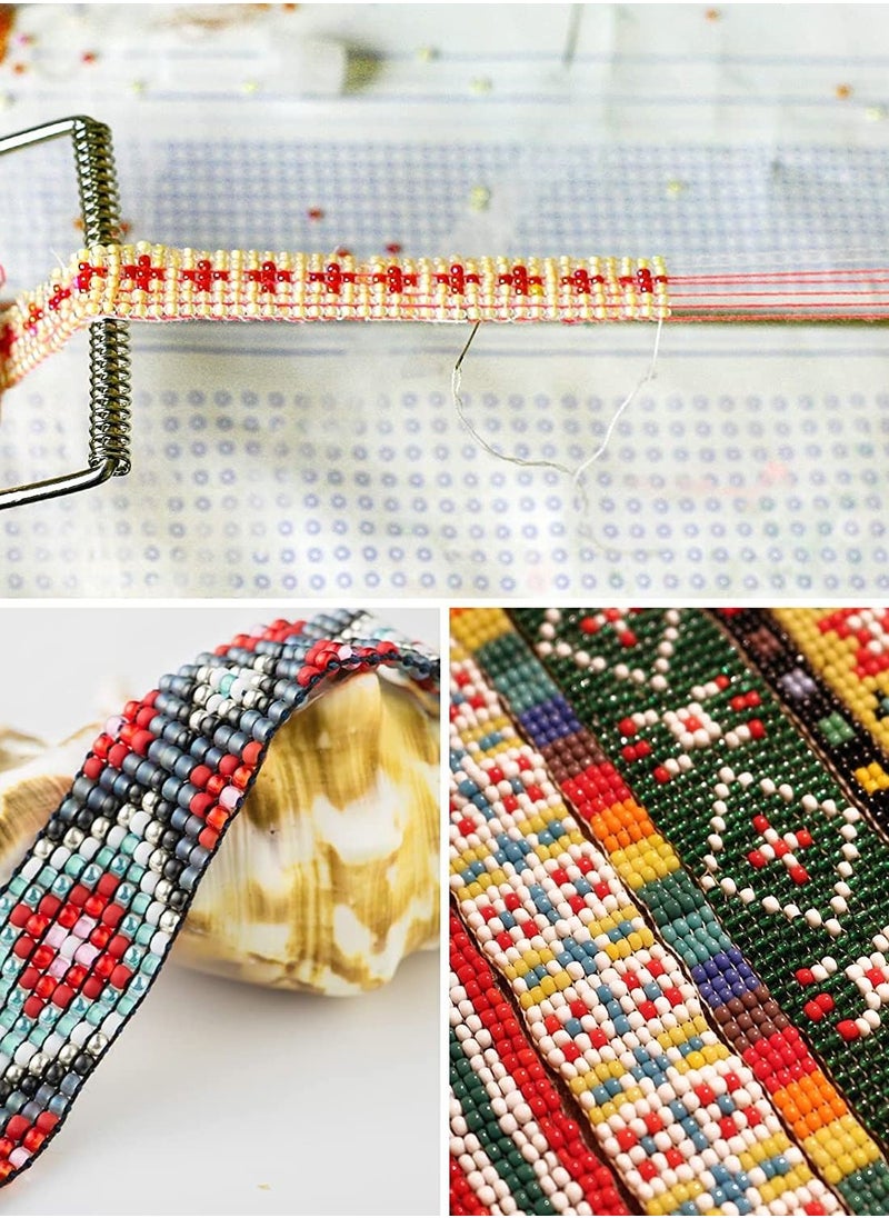 Mountain Gems Frame Bead Loom Kit for Beaded Bracelets Earrings Belts Making Includes Seed Beads  - Image 2