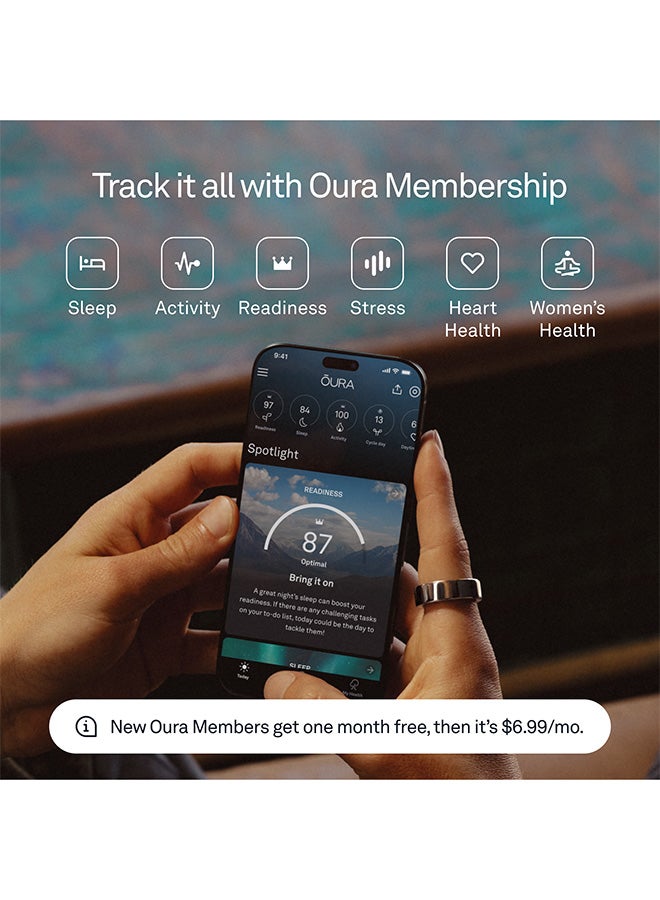 أورا خاتم أورا 4 فضي مصقول - الحجم 15 - Image 4