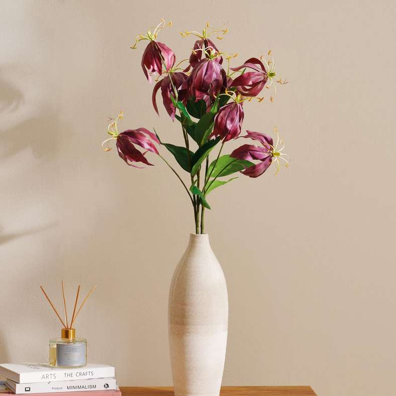 Pan Home زهرة غلوريسا الساق - بنفسجي لديكور المنزل