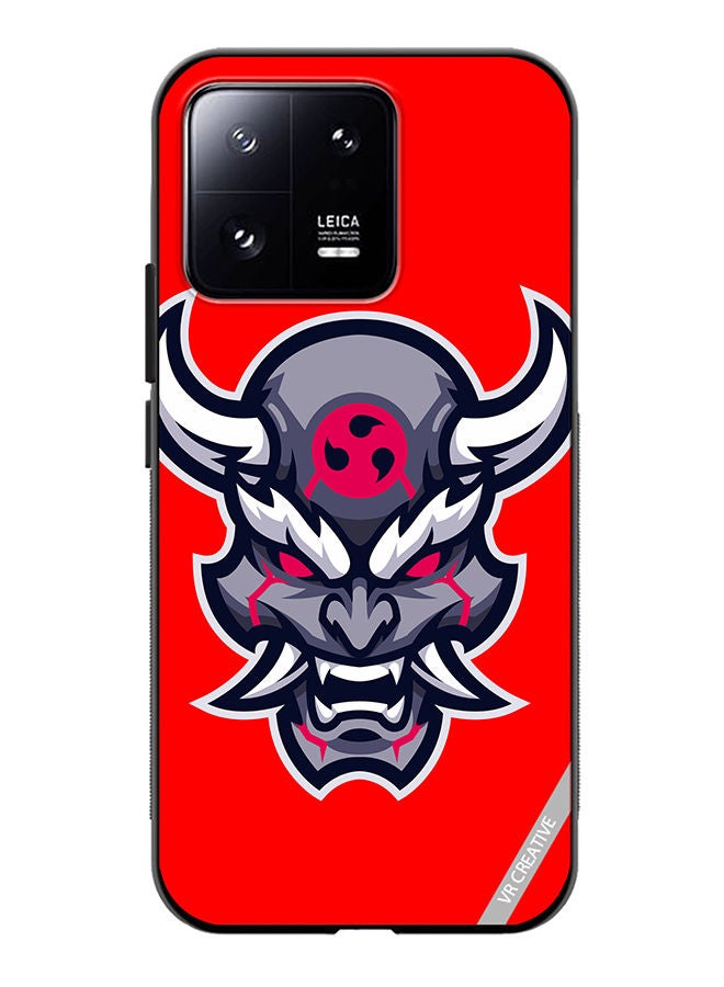 VR CREATIVE Protective Case Cover For Xiaomi 13 Oni Mask Design Multicolour - Image 1