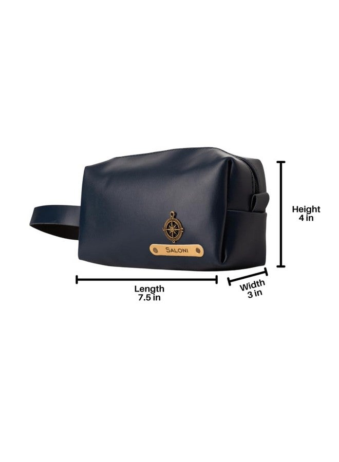 Aica Personalized Name & Charm Toiletry Bag/Pouch for Men & Women (Navy Blue) | Travels Office Trips Makeup Cosmetic Accessories Kit Toiletries Organizer Pouch Bag for Men Women Boys Girls - Image 3