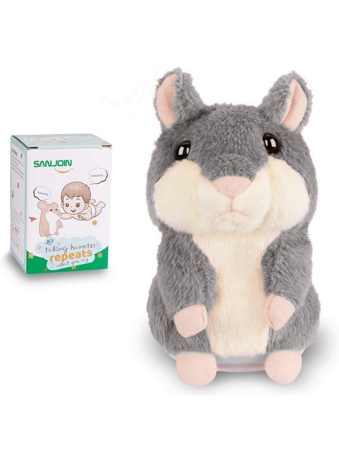 SANJOIN Kids Toddler Toys for Ages 2-4, Talking Hamster Repeats What You Say, Interactive Plush Repeating Toy for 2 3 4 5 6 8 Year Old Boy Girl Birthday Gift (Gray) - Image 1