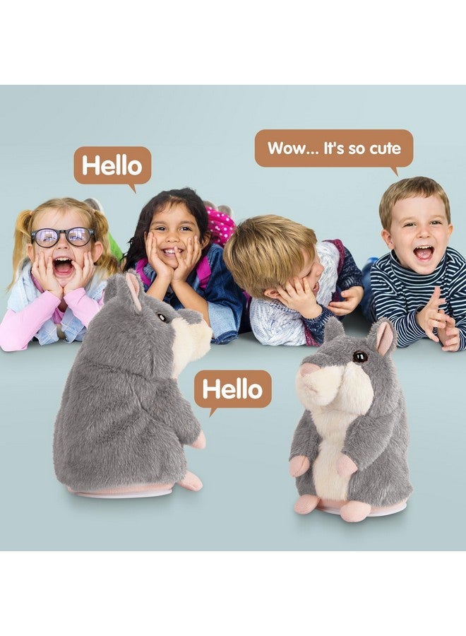 SANJOIN Kids Toddler Toys for Ages 2-4, Talking Hamster Repeats What You Say, Interactive Plush Repeating Toy for 2 3 4 5 6 8 Year Old Boy Girl Birthday Gift (Gray) - Image 2
