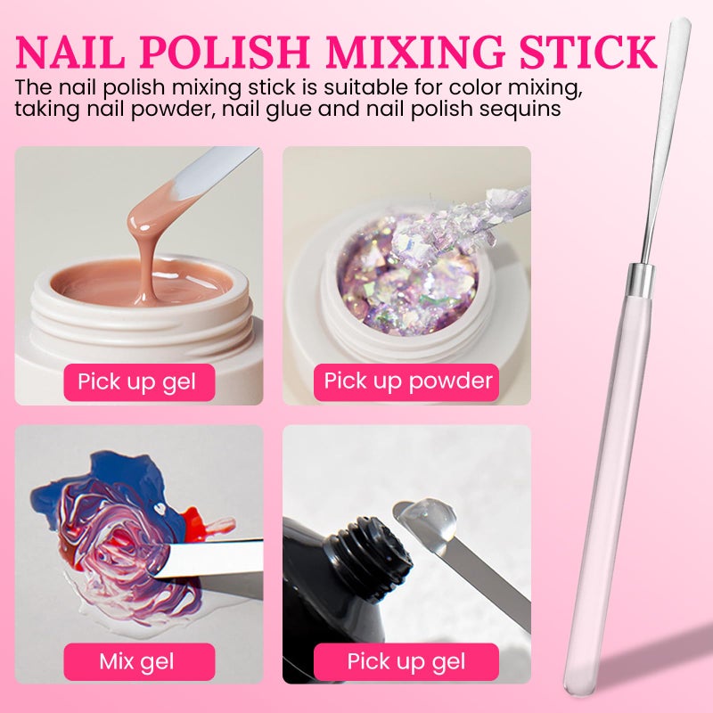 ESUOHYM Nail Art Brushes Set with Brush Stand Nail Sculpture Pen Dotting Tools For Paint 3D Nails,Nail Design Brush for Acrylic Gel Dip Powder Nail Extensions,French Manicure,for Home Salon (Pink) - Image 5