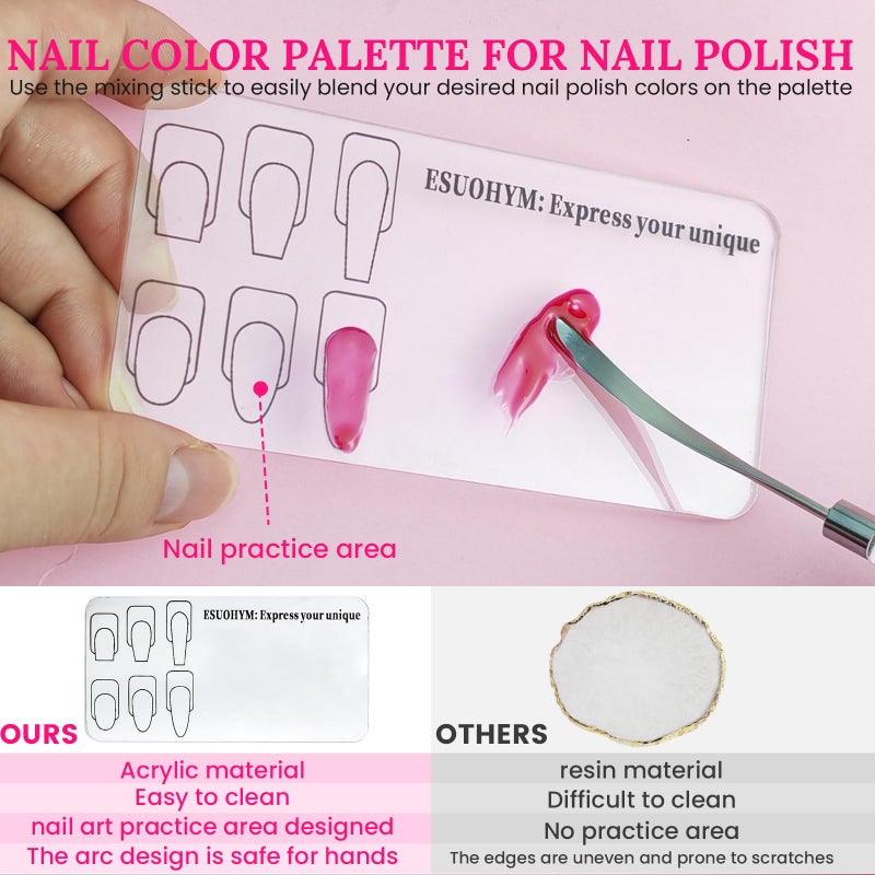ESUOHYM Nail Art Brushes Set with Brush Stand Nail Sculpture Pen Dotting Tools For Paint 3D Nails,Nail Design Brush for Acrylic Gel Dip Powder Nail Extensions,French Manicure,for Home Salon (Pink) - Image 2