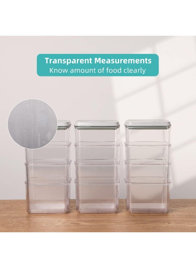 أنكو حاويات تخزين طعام محكمة الغلق من Ankou Premium Pop مزودة بأغطية لتنظيم مخزن المطبخ المنزلي وحاوية قابلة للتكديس للحبوب والوجبات الخفيفة والدقيق والسكر والقهوة والمعكرونة، 12 قطعة (1.2، 2.0، 2.7، 3.3 كوارت)*3 - Image 3